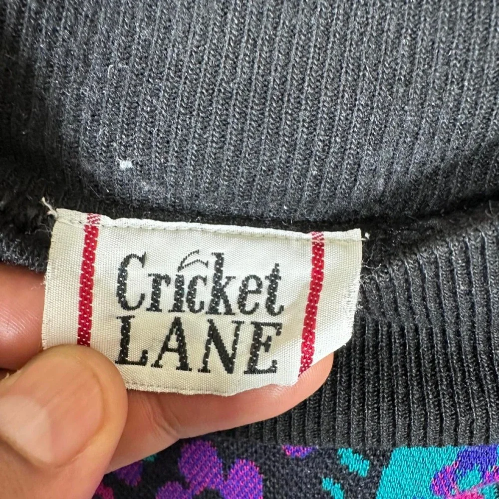 Vintage 90s Cricket Lane Cropped Sweater with purple blue pink paisley Woman's L